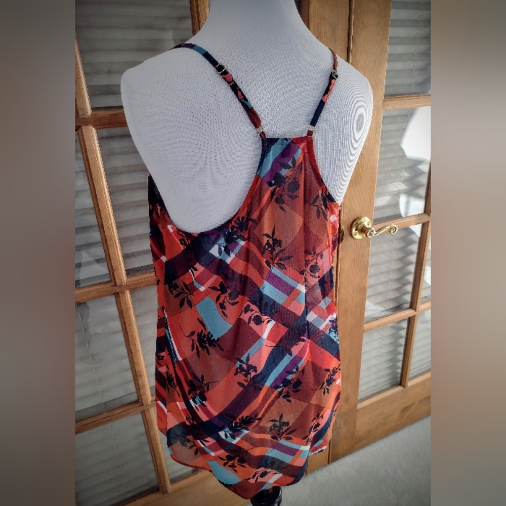 Brand New CAbi Sheer Layered Tank and Blouse, True Medium (Tag Marked Small) - Picture 5 of 10